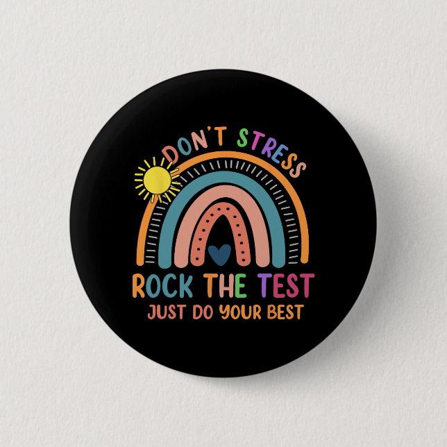 Test Day Rock Der Testlauf gibt dem Lehrer Stuhl Button (Vorderseite)