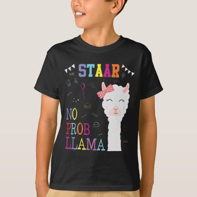 Test Day Squad No Prob-llama Llama Lehrer Student T-Shirt (Vorderseite)