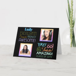 Test Erfolg FOTO COLLAGE Glückwunsch Karte