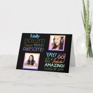 Test Erfolg FOTO COLLAGE Glückwunsch Karte