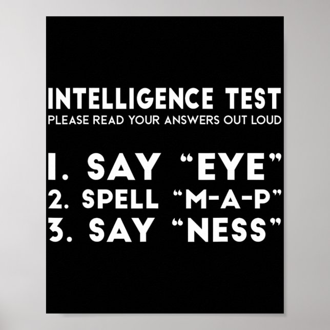 Test Eye Karte Ness Funny Joke Vatertag Poster (Vorne)