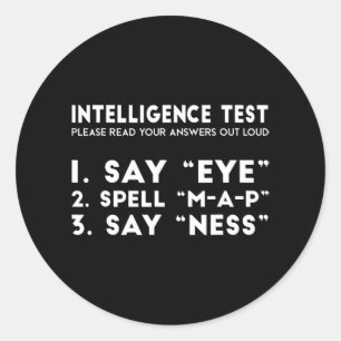 Test Eye Karte Ness Funny Joke Vatertag Runder Aufkleber