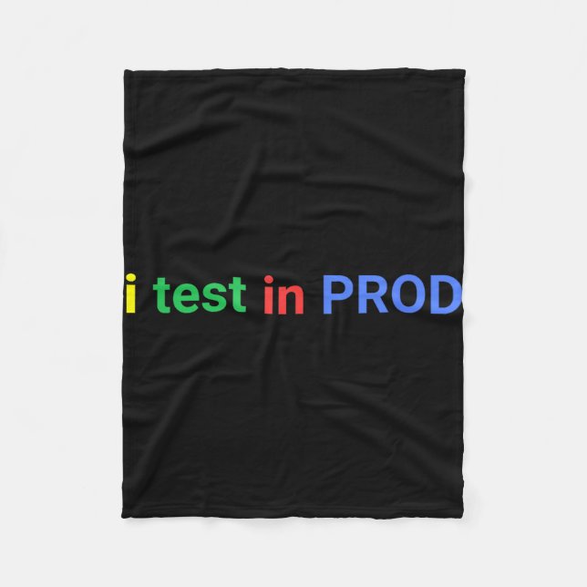 Test in Prod-Codierung lustiger Humor Witz Entwick Fleecedecke (Vorderseite)