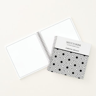 Test - Monochrome Blume - Notebook Notizbuch