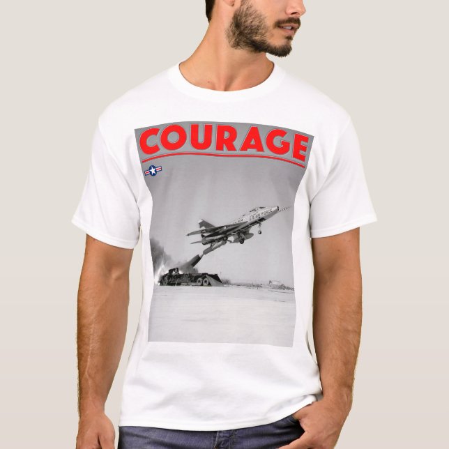 TEST PILOT COURAGE - F-100D Super Saber T-Shirt (Vorderseite)