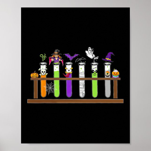 Test Tube Chemie Nerd Wissenschaft Lehrer Spooky H Poster (Vorne)