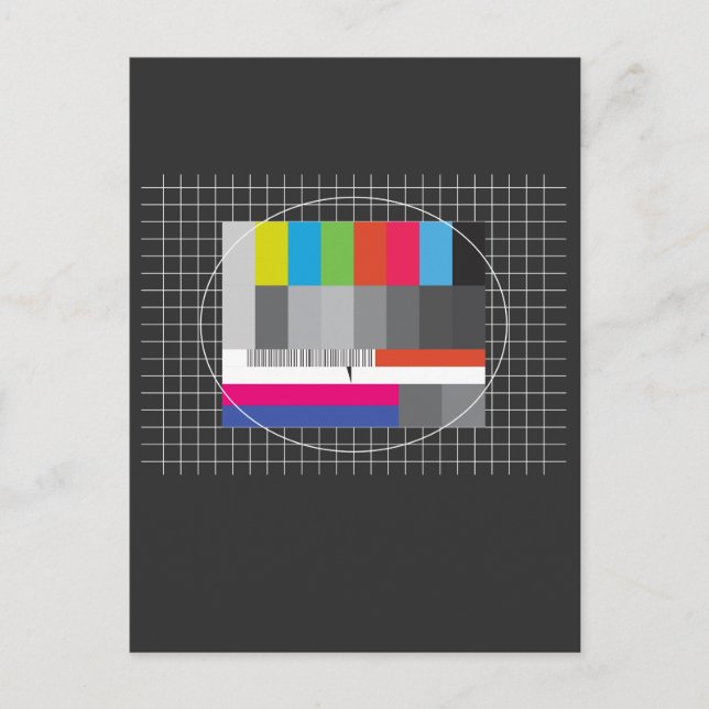 Test TV 90er Party 80er Outfit Retro Kostüm Postkarte (Vorderseite)