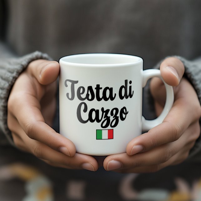 Testa Di Cazzo - Lustiges italienisches Gag-Gesche Kaffeetasse (Funny Rude Italian Gag Gift - Testa Di Cazzo Mug)