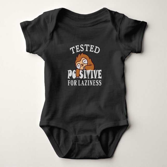 Tested positiv for laziness Sloth Baby Strampler (Vorderseite)