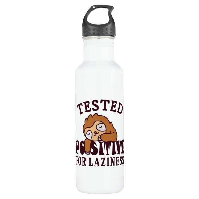 Tested positiv for laziness Sloth Edelstahlflasche (Vorderseite)