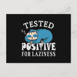 Tested positiv for laziness Sloth Postkarte