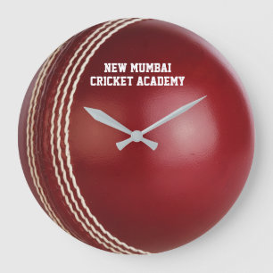 Testen des roten Cricket-Balls mit benutzerdefinie Große Wanduhr