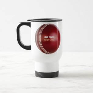 Testen des roten Cricket-Balls mit benutzerdefinie Reisebecher