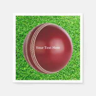 Testen des roten Cricket-Balls mit benutzerdefinie Serviette
