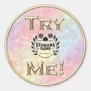 Testen Sie das Logo Golden Tester Holographic Runder Aufkleber