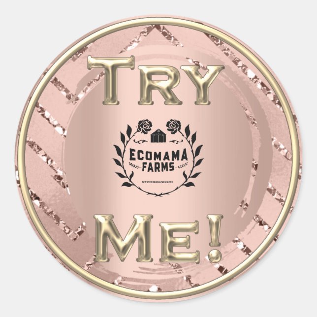 Testen Sie die Me-Logo-Rose Moderner Testcontainer Runder Aufkleber (Vorderseite)