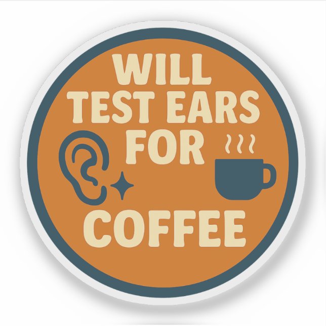 Testen Sie die Ohren für Kaffee Aufkleber (Vorderseite)