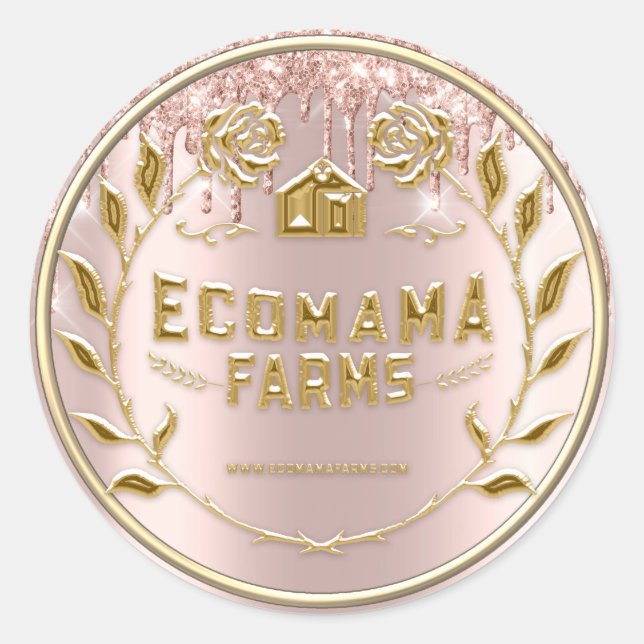 Testen Sie die Rose-Tropfen des Me-Logos Runder Aufkleber (Vorderseite)