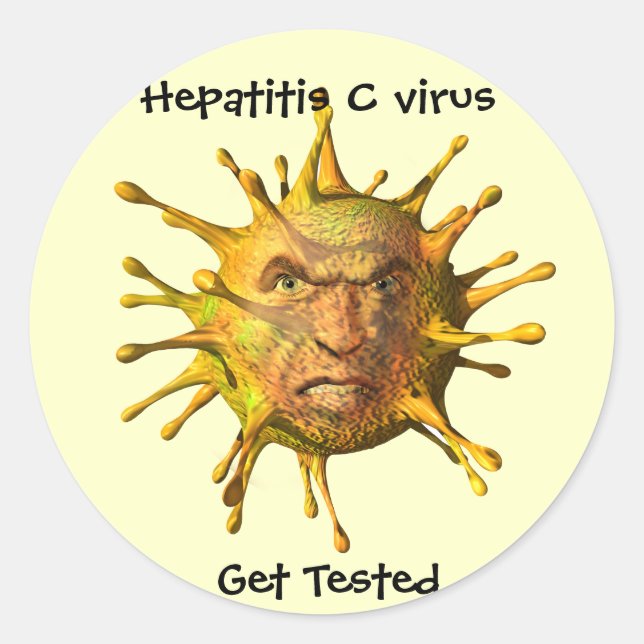 Testen Sie Hepatitis C-Virus-Aufkleber Runder Aufkleber (Vorderseite)