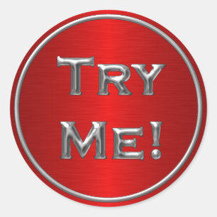 Testen Sie Me Black Silver Red for Tester Sample m Runder Aufkleber