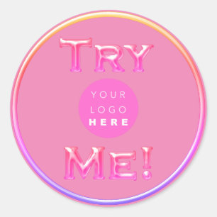 Testen Sie Me Logo Tester Sample Pink Small Busine Runder Aufkleber