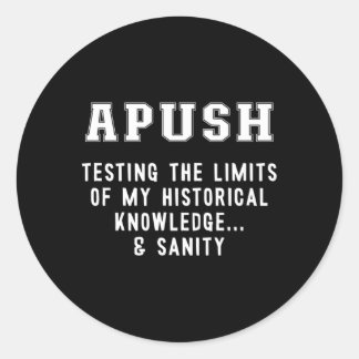 Testen Sie mein Wissen und meine Geschichte Runder Aufkleber