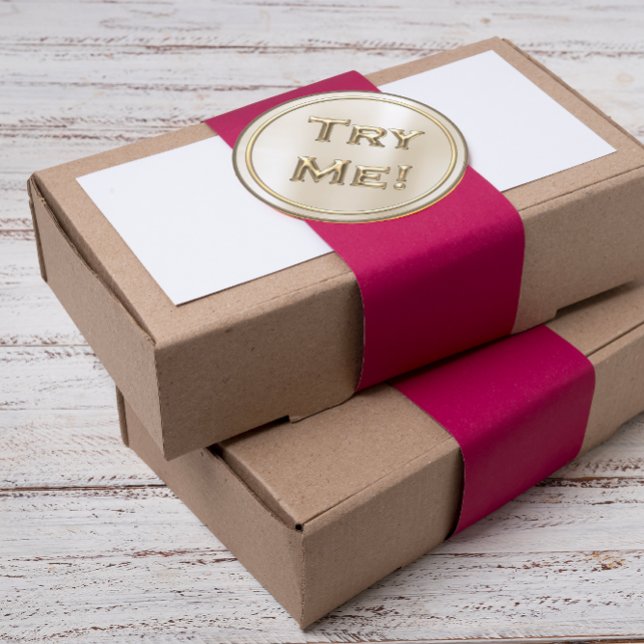 Testen Sie mir Ivory Gold Gray für Tester-Beispiel Runder Aufkleber (Try Me Ivory Gold Gray For Tester Sample Container Classic Round Sticker)