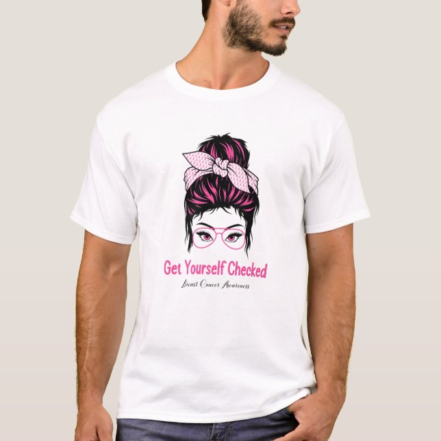 Testen Sie sich selbst das Programm "Messy Bun Bre T-Shirt (Vorderseite)