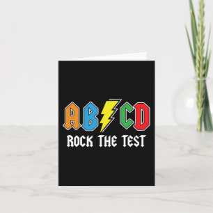 Testen von Retro Abcd Rock The Test Day Funny Scho Karte