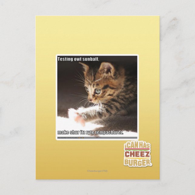 Testen von Sonnen Postkarte (Vorderseite)