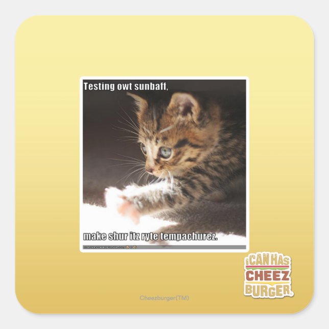 Testen von Sonnen Quadratischer Aufkleber (Vorderseite)