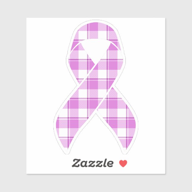 Testicular Cancer Awareness Plaid Purple Ribbon Aufkleber (Blatt)