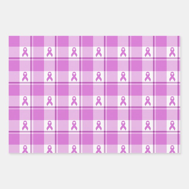 Testicular Cancer Awareness Plaid Purple Ribbon Geschenkpapier Set (Vorderseite)