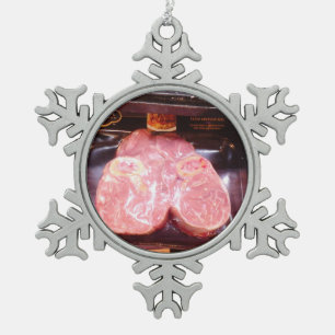Testikelweihnachtslustiges Schneeflocken Zinn-Ornament