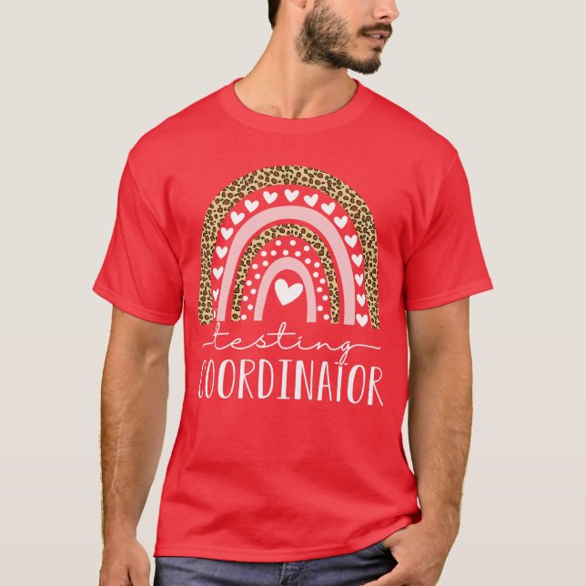 Testing Coordinator Rainbow Leopard Test Day Teach T-Shirt (Vorderseite)