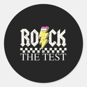 Testing Day Teacher Student Motivierend Shirt Roc Runder Aufkleber