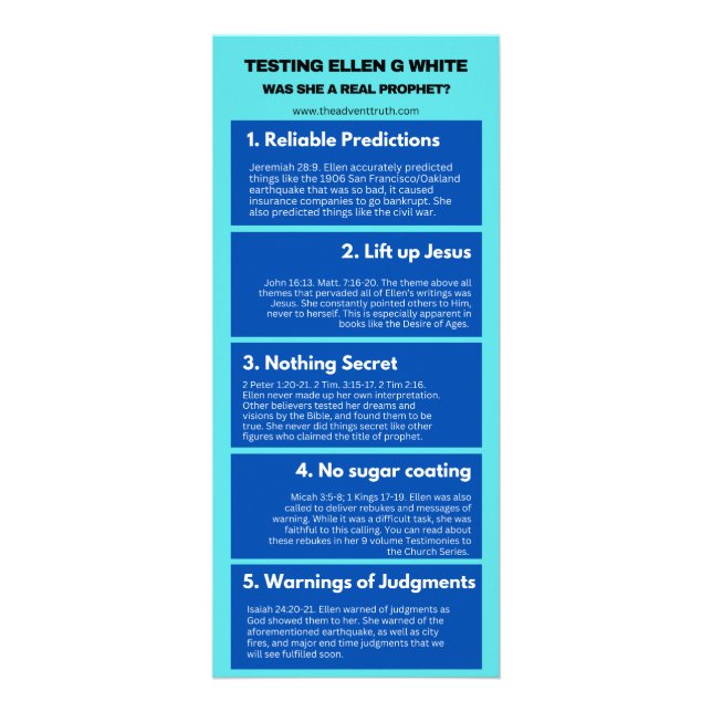 Testing Ellen G. White Werbekarte (Vorne)