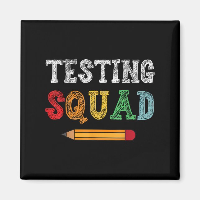 Testing Squad Costume Test Day Teacher Student Fun Magnet (Vorne)
