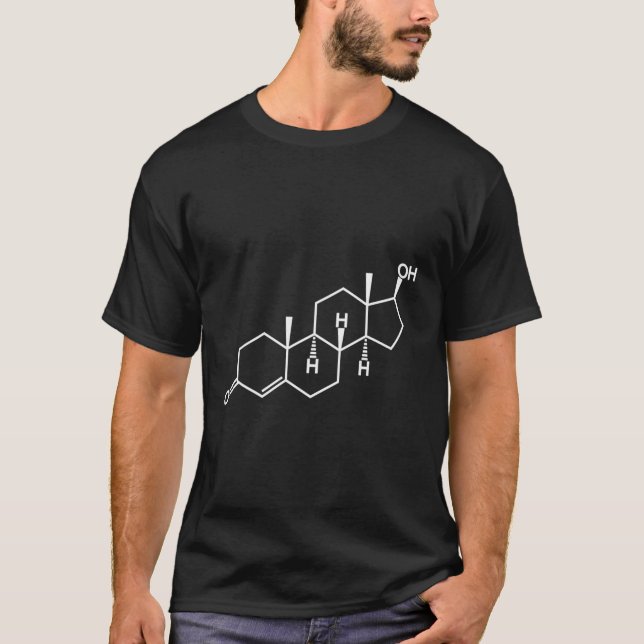 Testosteron Molecule Alpha Männchen Hormon T-Shirt (Vorderseite)