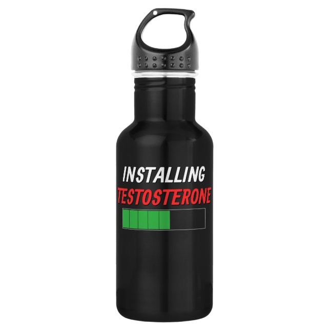 Testosteron-Wasserflasche installieren Edelstahlflasche (Vorderseite)