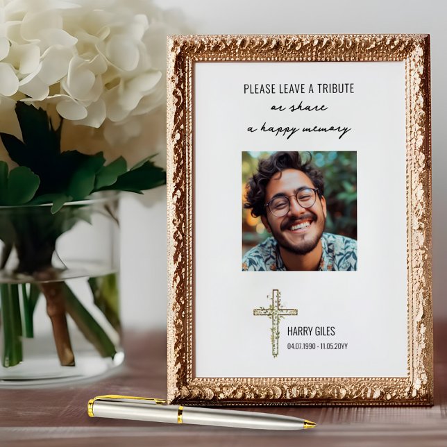 Testposter für das Memory Book Poster (Celebration of Life Memory Book tribute request sign by Darling & May)