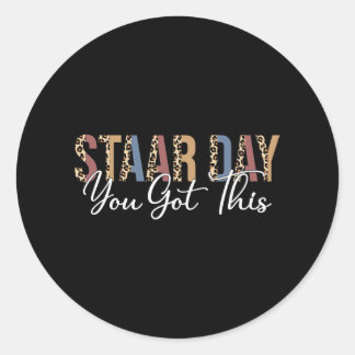 Teststartmodus für Lehrertestideen Schoo Runder Aufkleber