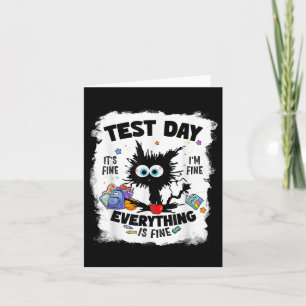 Testtag Funny Stressed Cat Lehrer Student Kinder T Karte