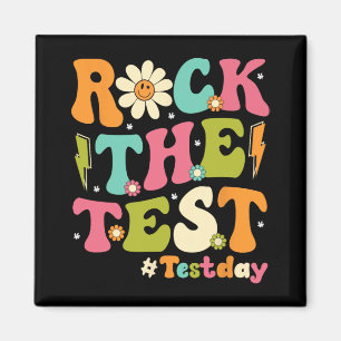 Testtag für den Retro Groovy Teacher Testtag Magnet