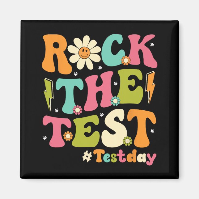 Testtag für den Retro Groovy Teacher Testtag Magnet (Vorne)