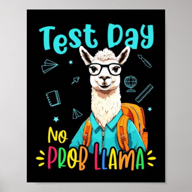 Testtag Kein Problem Lama Niedlich Student Design Poster (Vorne)