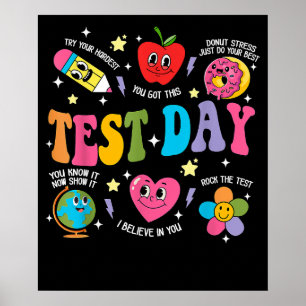 Testtag Rock den Test Motivation zum Prüfungstag Poster