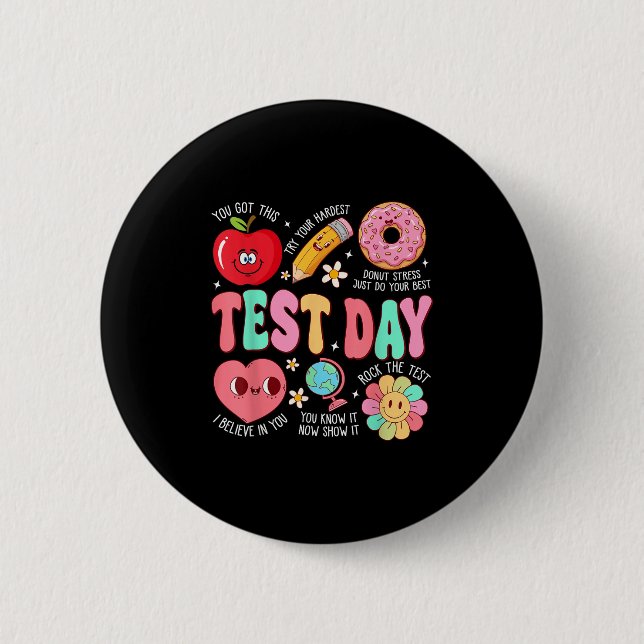 Testtag Rock den Test Motivationstag zum Testen Button (Vorderseite)