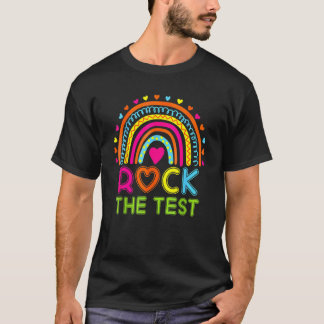 Testtag rocken den Testlehrer-Testtag-Regenbogen T-Shirt