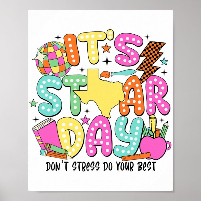 Testtag Stress Mach deinen besten Testlehrer Poster (Vorne)